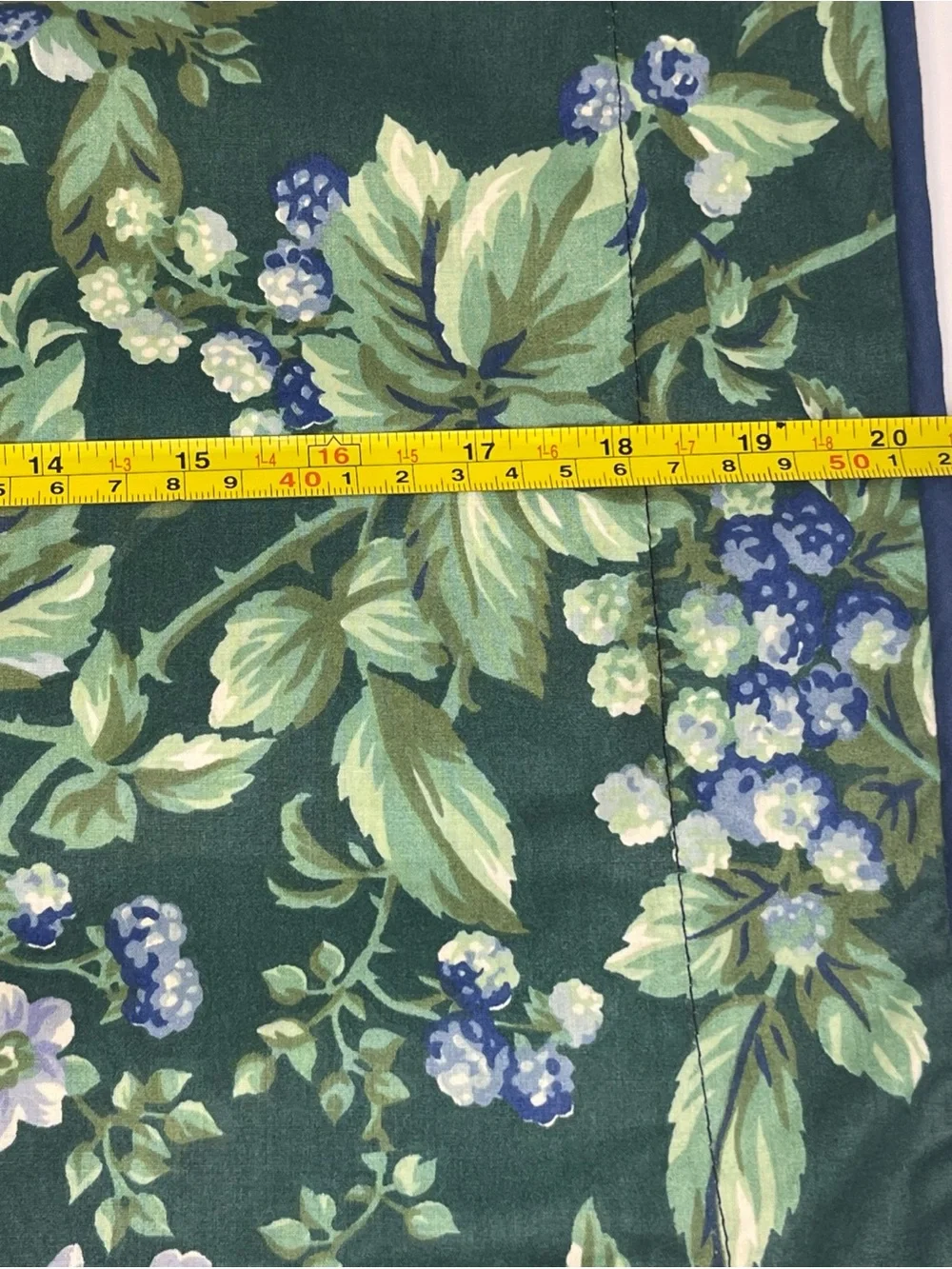 Vintage Laura Ashley Bramble Berry Pillow Sham Green Blue Lavender Floral Single